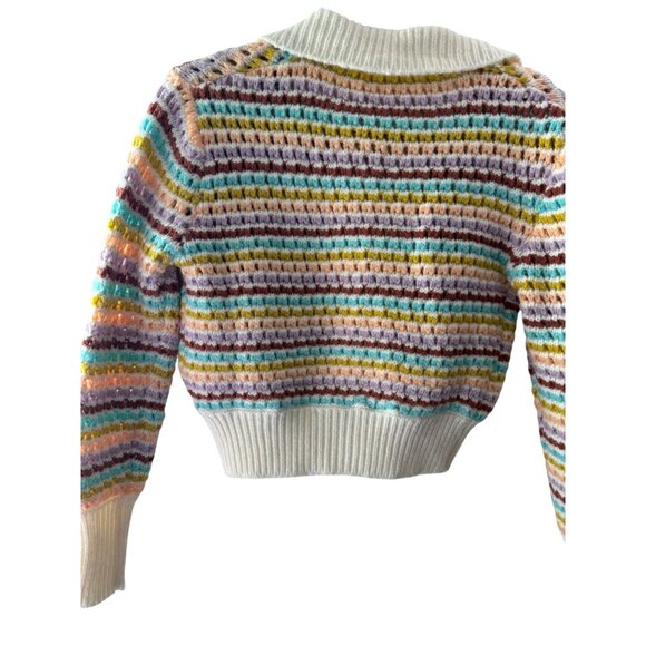 Böhme Womens Multicolor Striped Button-Up Cardigan Sweater Size S - Picture 3 of 10